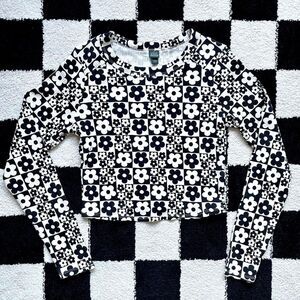 NWOT Wild Fable Floral Checkered Top M